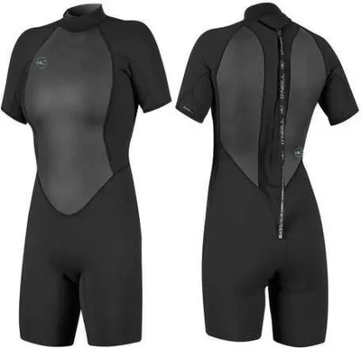 Produktbild von O'NEILL WMS REACTOR-2 2mm Back Zip Damen Shorty Spring Neoprenanzug Wetsuit schwarz - Größe: 16