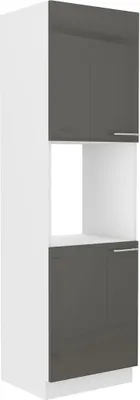 Produktbild von Küchen Hochschrank 60 cm Lara Grau Hochglanz Küchenzeile Küchenblock Küche