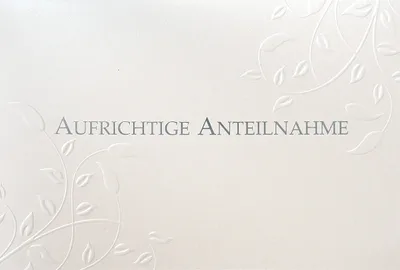 Produktbild von Trauer – Beileid - Kondolenzkarte im Format 11,5 x 17 cm mit