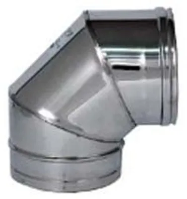 Productafbeelding van Elleboogstuk 90°, roestvrij staal AISI 304, enkelwandig, dikte 0,5 mm, diameter 120 mm