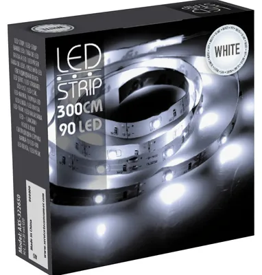 Zdjęcie produktu dla Taśma świetlna LED bateria zimna biała 90 diod LED Taśma o długości 3m