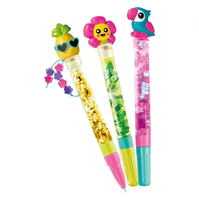 Produktbild von Clementoni Idea Stift-Kreationen Tropical, DIY Stifte-Set mit tropischen Accessoires, Kreativspielzeug für Kinder ab 6 Jahren