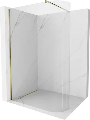 Produktbild von Mexen Kioto abgerundete Duschwand 110 x 200 cm, transparent 8 mm, gold - 800-110-101-50-06