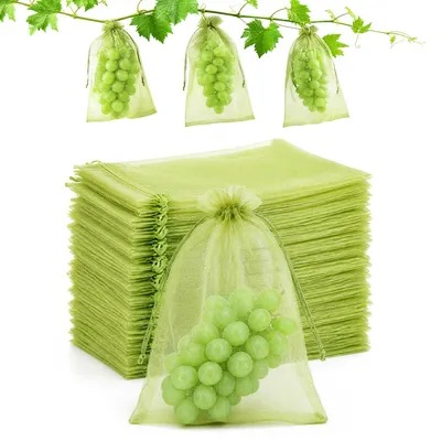 Obstschutzbeutel 20x30 cm, 50 Stück, grün, Organza