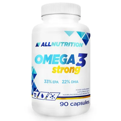 Produktbild von ALLNUTRITION Omega 3 Strong 90 Kapseln Omega-3 Fischöl EPA DHA Herzgesundheit Gehirnfunktion Nahrungsergänzung