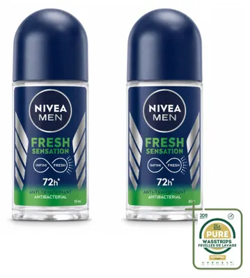 Obrázek produktu pro 2 x antiperspirant NIVEA MEN Fresh Sensation, roll-on, 50 ml - balení, 2 kusy