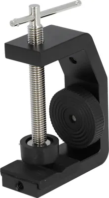 Image de Asixxsix Pince C pour appareil photo avec 3 vis 1/4" pour tables ou tubes jusqu'à 60 mm, Pince C universelle réglable en alliage d'aluminium avec coussinet en caoutchouc pour LEDs, trépieds