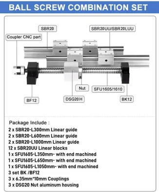 Produktbild von CNC Router Mechanisches Kit, SBR Linearführungsprofil, Kugelumlaufspindel, SBR20-300/600/1000mm