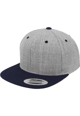 Immagine prodotto di FLEXFIT 6089MT | Cappello classico a due toni con chiusura a scatto - Colore: Heather Grey/Navy - Taglia: Unica