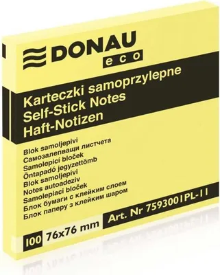 Image de Tampon autocollant Eco 76 × 76 mm - jaune 100 feuilles