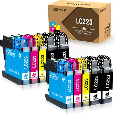 A product shot of multiple ink cartridges and their packaging.