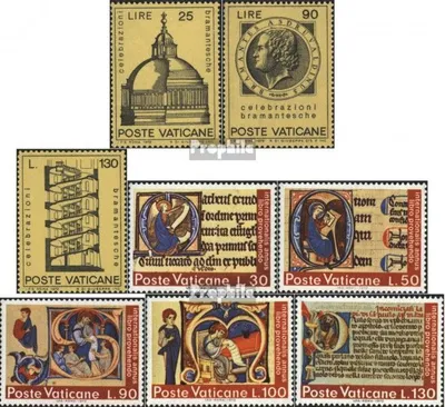 Produktbild von Briefmarken Vatikanstadt 1972 Mi 596-598,605-609 (kompl.Ausg.) gestempelt Sondermarken