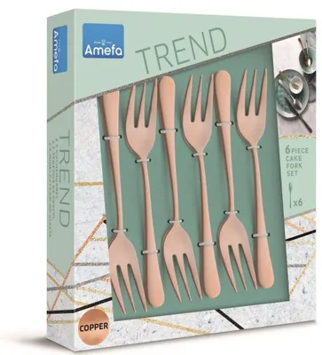 Image de Amefa Fourchette à gâteaux Austin Vintage cuivre 6 pièces