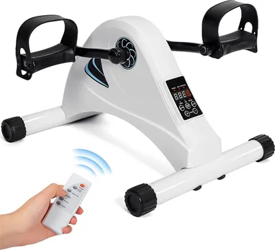 Produktbild von Stuhlrad - Schreibtischfahrrad - Deskbike - Bewegungstrainer - Handgriffe - Fahrradtrainer mit einstellbarem Widerstand - Mini Heimtrainer - Unter Deskbike - Mobilitätstrainer - Fitness - Bewegung während der Arbeit - Beintrainer - Geeignet für Arme und Beine
