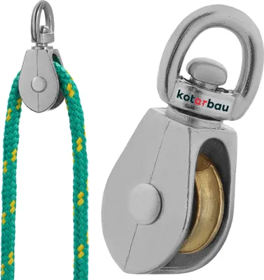 Produktbild von KOTARBAU® Seilrolle Umlenkrolle einzeln Vernickelt 3/4" Stahl C15 Seilrollen für Bauwesen Segeln Rettung Bergsteigen | Umlenkrollen für Seile ⌀ 5 mm | Seilrolle | Umlenkrolle für Seilwinde