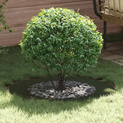 Produktbild von vidaXL geeignet für flachen Baumring Olivgrün Ø50 / 80 cm Stahl