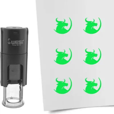 Produktbild von CombiCraft Selbstfärbender Stempel 'Stier' in der Farbe Grün, Ø10mm