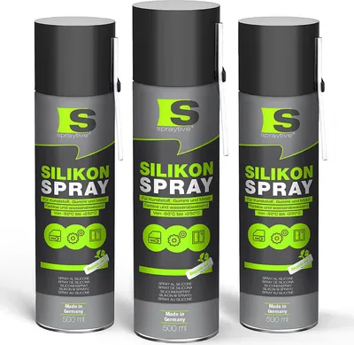 Produktbild von Spraytive 3x 500ml Silikonspray - Farbloses Schmier- & Gleitspray für Auto & Haushalt