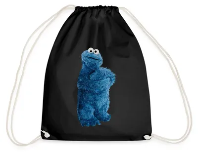 Produktbild von Spreadshirt Sesamstraße Krümelmonster Pose Turnbeutel, One size, Schwarz