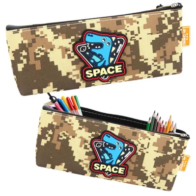 Image de Trousse Space Dinosaur Pixels Kaki 20x8cm