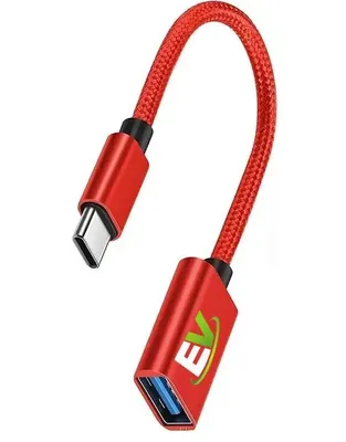 Produktbild von USB C auf USB A OTG Type C Adapter USB-Stick MacBook Samsung Xiaomi Rot