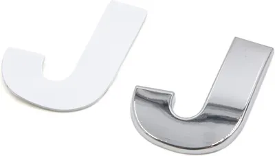 Produktbild von Silberfarbener Metall-Alphabet-Aufkleber in Buchstabenform "J", Emblem Abzeichen, Aufkleber für Auto