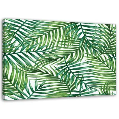 Produktbild von Leinwandbild pflanzenabstraktion 60x40 cm Feeby grün wandbild bereit zum aufhängen