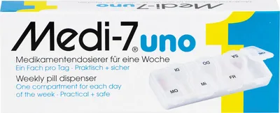 Image de Medi-7 Uno Doseur de médicaments pour une semaine, un compartiment par jour, 1 pc. Récipient