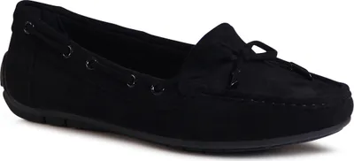 Produktbild von topschuhe24 2963 Damen Velours Mokassins Komfort Slipper Schleife, Farbe:Schwarz, Größe:36 EU