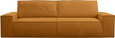Produktbild von 4-Sitzer Schlafsofa aus hellorangem Cord - AMELIA