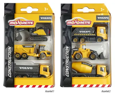 Image de majorette Construction Volvo Véhicules de chantier 3 pièces, 2 couleurs, dès 3 ans, Simba-Dickie