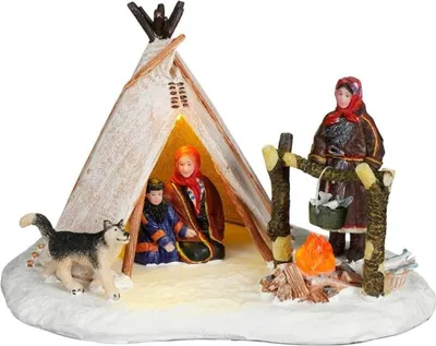 Produktbild von Miniatur-Weihnachtsdorf mit detaillierten Häusern und Figuren, Winterszenen, 16x13x10 cm