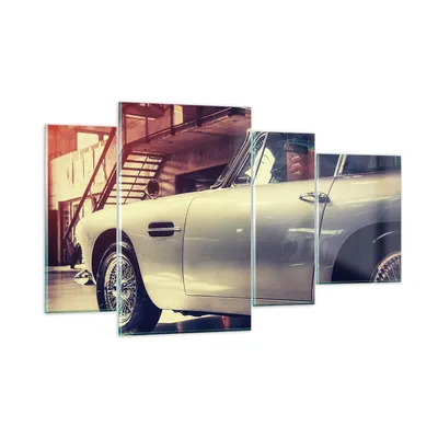Produktbild von Bilder auf glas - Autogarage - 120x70cm - Glasbilder - Wandbilder - Bilder - Kunstdruck - zum Aufhängen bereit - Wanddekoration aus Glas - Glas Bilder - Wandbild auf Glas - 4 Teile - GDL120x70-3888