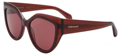 Productafbeelding van Salvatore Ferragamo dameszonnebril, model cat-eye, gemaakt van acetaat, type SF2004S
