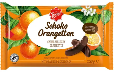 Produktbild von Friedel Schoko Orangetten 250g