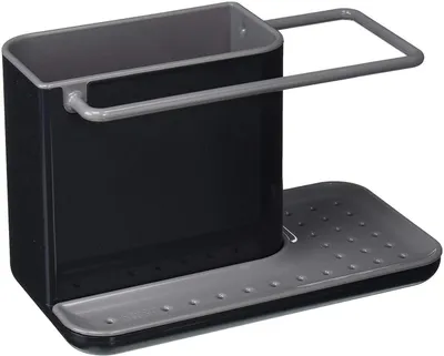 Produktbild von Spülbecken Organizer mit Schwammhalterung, Küchenspüle Ablage und Abtropfschale, Spülbecken Ordnung und Geschirrspülmittel Aufbewahrung, 21x13x11cm, Wasserabweisend und Platzsparend