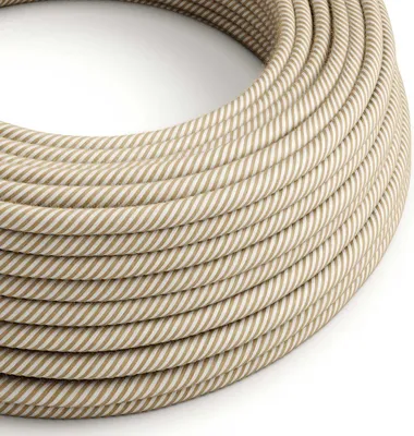Immagine prodotto di Creative-Cables Cavo elettrico rivestito in juta, Juta Naturale, Cotone Bianco, Sezione 3 x 0,75 mm², 10 m, Rotondo