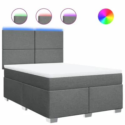 Produktbild von Boxspringbett mit Matratze Dunkelgrau 160x200 cm Stoff