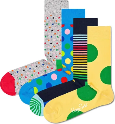 Produktbild von Happy Socks 4er Pack Uni Socken - Geschenkbox, gemischte Farben Colorful Classics 36-40