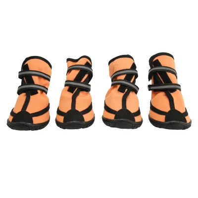 Produktbild von Wasserdichte Hundeschuhe mit Reflexstreifen | Rutschfest & Verstellbar | Pfotenschutz für mittelgroße & große Hunde, Größe XL
