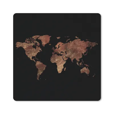 Produktbild von MuchoWow® Mauspad Mousepad Weltkarte - Vintage - Braun 20x20 cm - Mousepads - Maus Mat - Pad - Mausunterlage - Desk Mat - Bureauartikeln