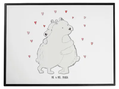 Produktbild von Mr. & Mrs. Panda Schreibunterlage Eisbär Umarmen - Weiß - Geschenk, Schreibtischauflage, Unterlage Schreibtisch, schreibtischunterlagen, schreibtischunterlage, Tiere
