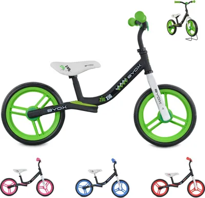 Produktbild von Byox Laufrad Zig-Zag, EVA-Reifen, Sattel einstellbar von 36 - 45 cm ab 12 Monate hellgrün