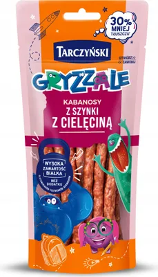 Zdjęcie produktu dla Gryzzale kabanoski z szynki z cielęciną 90 g Tarczyński