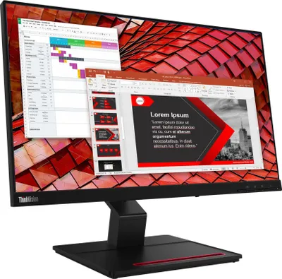 Zdjęcie produktu dla Lenovo ThinkVision T24t-20, 60,5 cm (23.8"), 1920 x 1080 px, Full HD, LED, 6 ms, Czarny