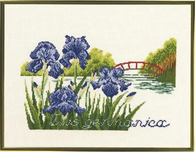 Produktbild von Eva Rosenstand Kreuzstich Set "Brücke/Blumen", Zählmuster, 33x25cm