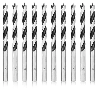 Produktbild von Holzbohrer 6mm 10 Stück Brad Point Spiralbohrer für Holzbearbeitung