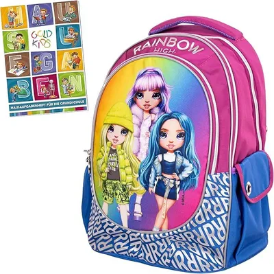 Produktbild von Rucksack Schulrucksack Teenager Kinderrucksack für Jungen und Mädchen mit RAINBOW HIGH SILVER