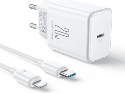 Zdjęcie produktu dla Szybka ładowarka NEXTBATT 20 W PD + kabel USB-C do Lightning 20 W, 1 m - biały