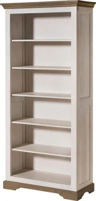 Image de MASSIVMOEBEL24 | Bibliothèque TOULOUSE #119 Bois de Manguier Laqué Blanc - 90x40x190